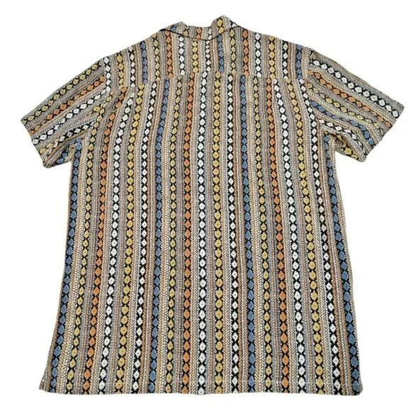 PacSun Men’s Vertical Striped Button-Up Camp Shirt - Medium - Picture 3 of 7